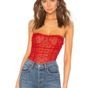 MAJORELLE RED POLKA DOT BODY SUIT